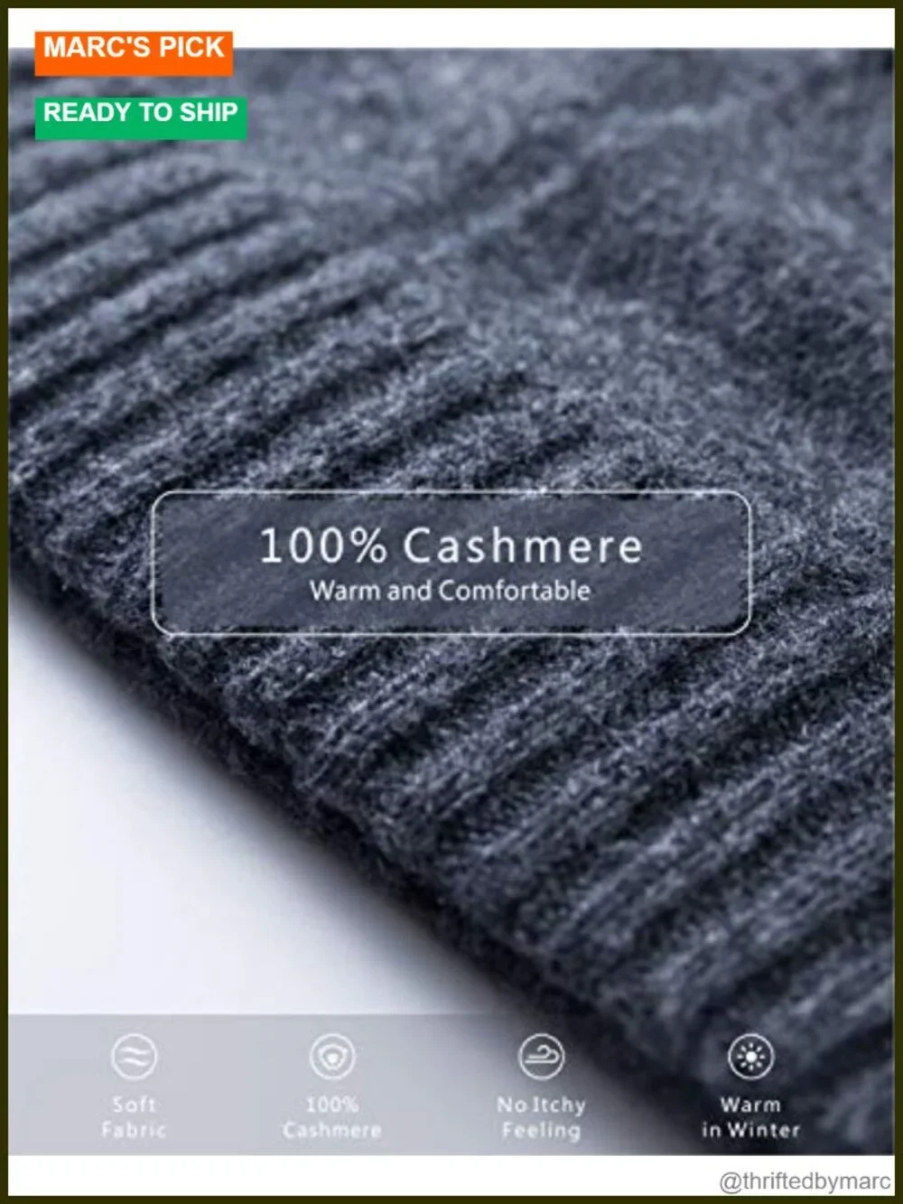 100% Cashmere Beanie Skullies Cap Winter Hat, Soft Lightweight Warm
